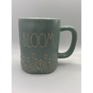 BRAND NEW 2023 Rae Dunn LL White BLOOM Light Green Mug with White Tulip Bottom